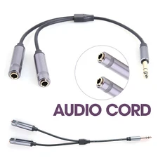 6.35mm 1/4 inch Stereo Plug Male to Dual Jack Female Y Splitter Cable Audio ColQ