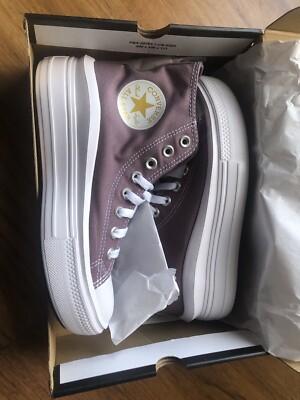 Converse All-Star Women s 7.5 Purple White Gold High Top Platform