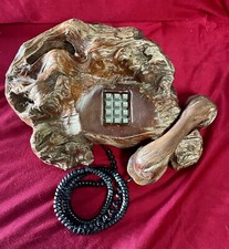 Vintage MCM Sculpted Redwood BURL TELEPHONE 18”x13”x6” (**Untested**)