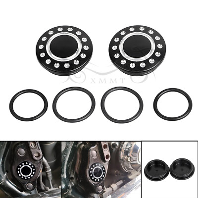 Black Cut Swingarm Pivot Bolt Covers For Harley Electra Street Glide Road King