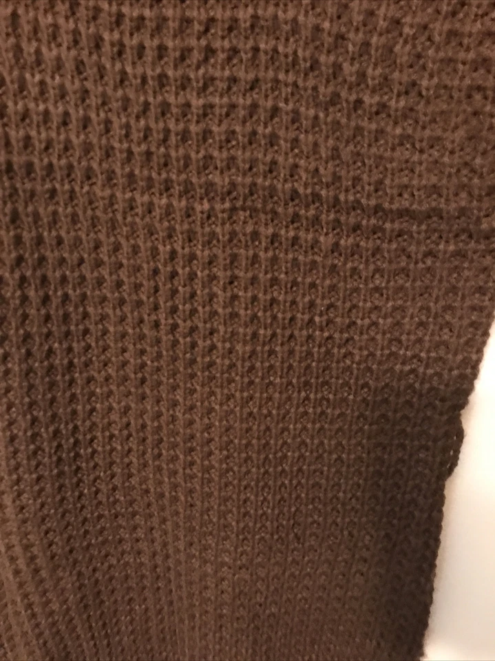 Love by Design Tunic Sweater size large brown cap sleeve waffle knit pullover - Imagem 2 de 4