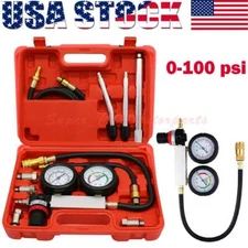 Cylinder Leak Down Tester Petrol Engine Compression Leakage Detector Tool Kit