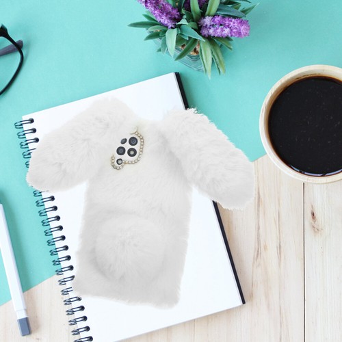 Furry Rabbit Phone Case Adorable Plush Phone Protector Compatible for A42 5G - 第 6/12 張圖片