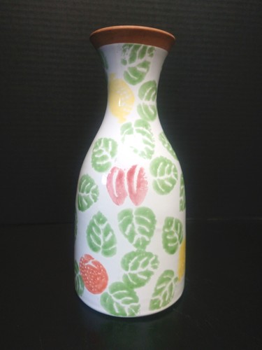 Pier 1 Italian Glazed Terracotta Pottery Carafe / Vase - Picture 2 of 8