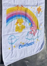 4pc Care Bears Towel  Twin Sheets Set COTTON Blend Perma Prest Multicolored VGC