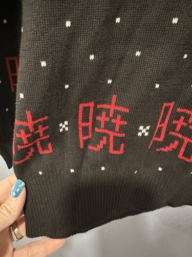 Ripple Junction Sweater Naruto Akastuki S M Anime Cartoon Cloud Black Red Men’s - Picture 3 of 7