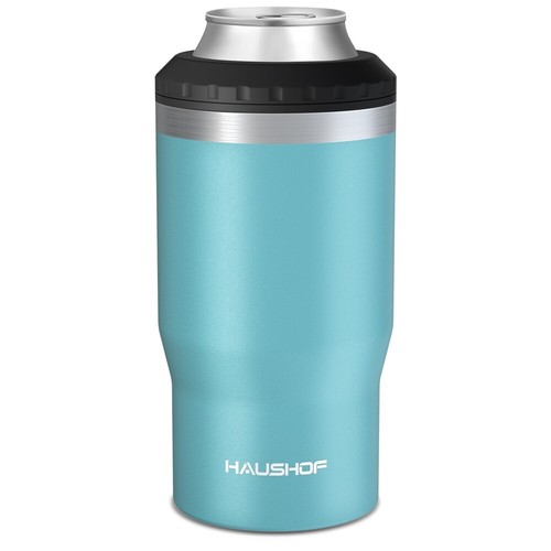 HAUSHOF 12 oz Can Cooler 4 in 1 Double Walled Can Insulator Stainless Steel Cans - Afbeelding 3 van 21