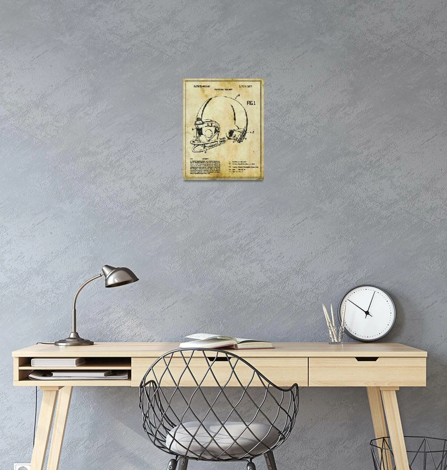 Плакат - футбольный шлем патент чертеж НФЛ футбол, 3 размеров - Imagekind - Изображение 2 из 4