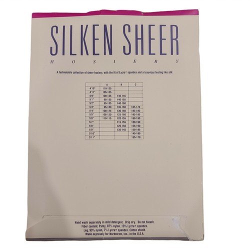 Nordstrom Silken Sheer Pantyhose Sz A NAVY Control Top Matte Opaque NOS Vintage - Picture 2 of 2