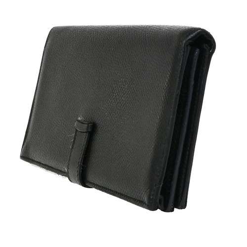HERMES Logos Bearn Long Bifold Wallet Purse ▢L Veau Epsom Leather Black 85KA481 - Picture 4 of 18