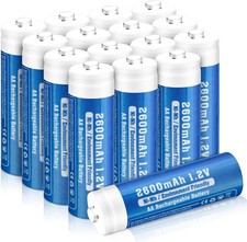 16-Pack Rechargeable AA Batteries, 2600 mAh NiMH, High Capacity 1.2 Volt, Recha 16.58 per battery