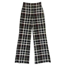 Alice + Olivia Dylan Freedom Plaid Black High Waisted Wide Leg Pants Womens Sz 2