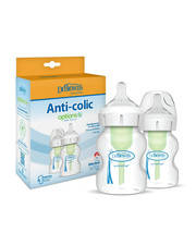 New Dr. Brown's 2-PACK Options Anti-Colic Wide-Neck Baby Bottles 5 oz 0m