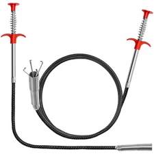 Drain Snake 2 Pcs Clog Remover(63 In And 35.5In) Upgraded Sink Cleaner Flexible