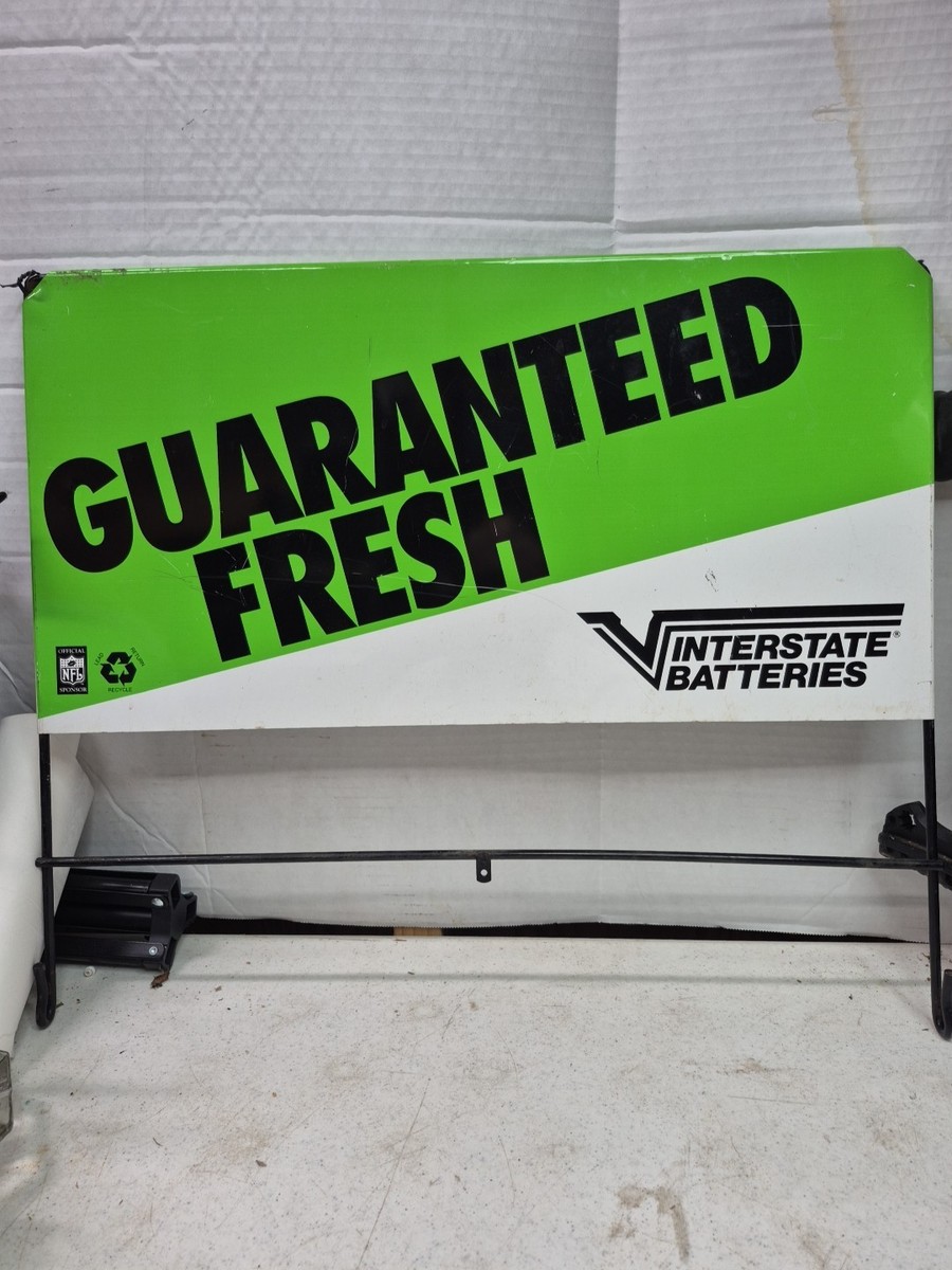 VINTAGE INTERSTATE BATTERIES BATTERY NFL Sponsor METAL SIGN AUTO
