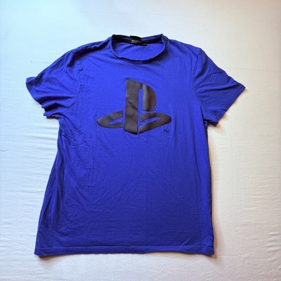 PlayStation Shirt Mens XL Blue Difuzed Logo Graphic Tee Gamer Gaming Official