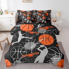 Basketball Comforter Set 7 Pcs Full for Kids,Sports Bed in A Bag for Boys,Bas...