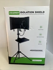 Professional Studio Recording Microphone Isolation Shield & Stand Aokeo (AO-504)