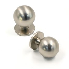 10 Pack 1 Inch Diameter Round Solid Ball Brushed Nickel Cabinet Knobs Set