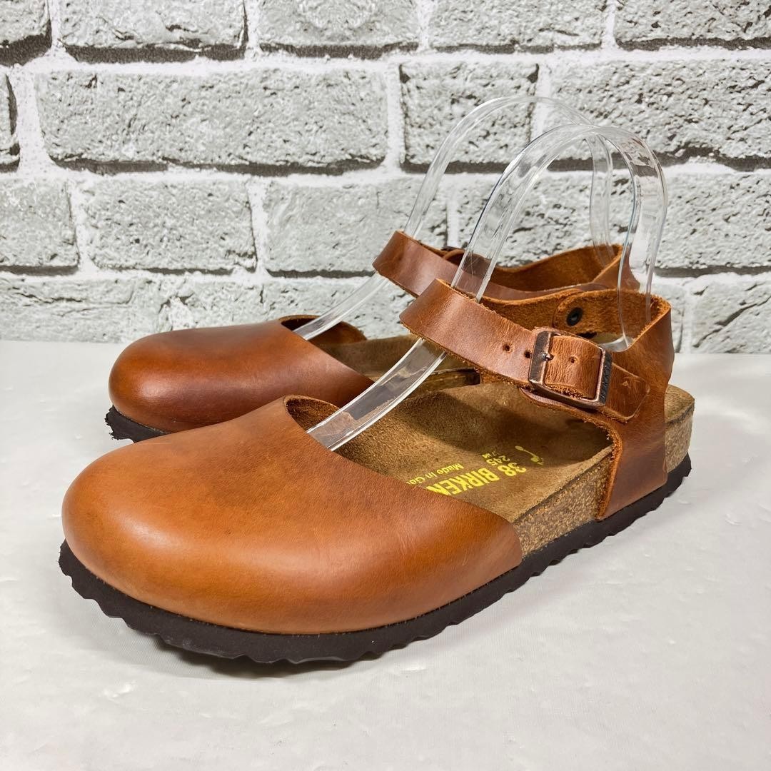 BIRKENSTOCK Messina 茶 38 Birkenstock Messina EU38 Brown Leather Strap Sandals Rare Women