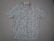 Tori Richard Shirt Mens Large Blue Button Up Hawaiian Cotton Lawn Tiki 1956 MG09