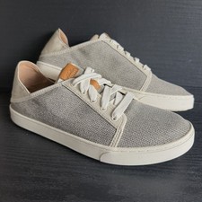 OluKai Women  s Pehuea Li Casual Shoes Sneakers Sz 10 Taupe Beige Textile EUC