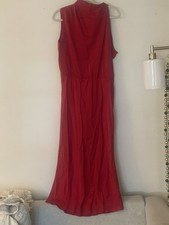PrettyGarden Red Halter Sleeveless Jersey Stretch Bodycon Midi Dress L