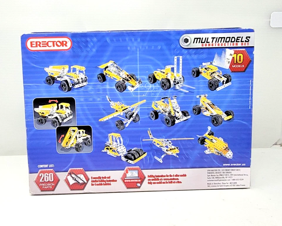 ERECTOR Meccano Multimodel 10 Models Construction Set Real Metal 5560 New Condit - Image 3 of 4