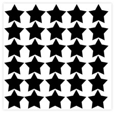 2-Inch Star Decal Set - Black Removable Stickers for Kids - Wall Decals Peel ...