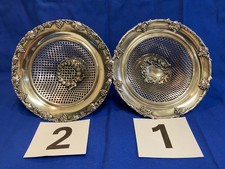 Antique Silverplate English Sheffield Bowls (2) with Grape Fruit Decoration