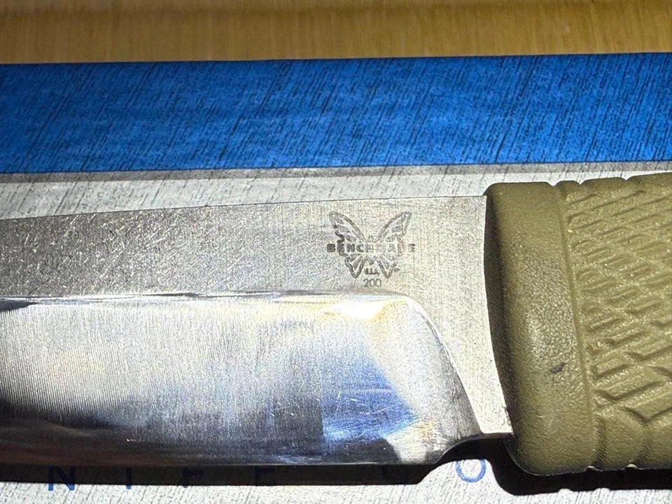 Faca Puukko Benchmade 3V bainha de couro aço cabo de borracha ferramenta afiada - Imagem 3 de 3