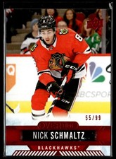 2017-18 UD Ovation red Nick Schmaltz /99 #150