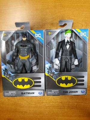 2 Pack: Mattel's DC BATMAN & JOKER 6 Inch Action Figure by Spin Master - E9C