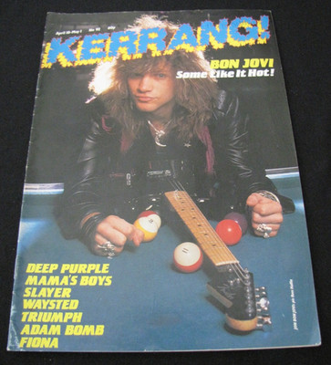 KERRANG! #92 Jon Bon Jovi Adam Bomb Fiona Flanagan Exodus 1985 Magazine