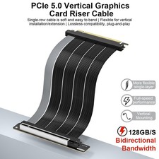 PCIe 5.0 x16 GPU Riser Extension Cable, Universal Gen5 Graphics Card Extender