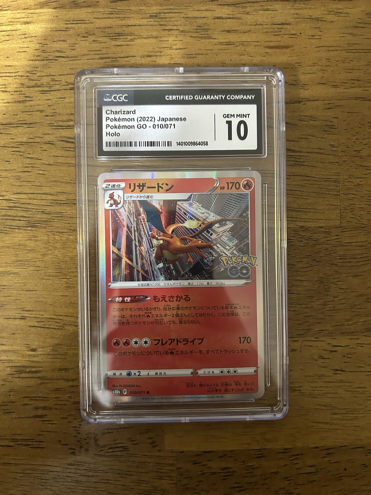 Pokémon Charizard S10b Pokémon GO Rare Holo CGC 10 010/071 Japanese 2022