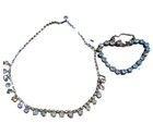 Vintage Art, Deco, Aurora, Borealis, Choker, And Bracelet Set — photo 3