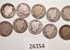 lot of 10 different  Barber Dimes USA 90% silver over 100 years old  26354 bb9
