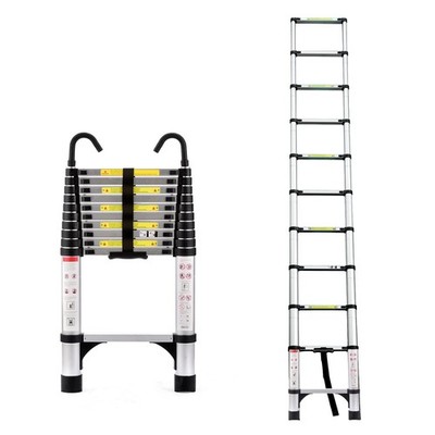 10.5ft (about 3.2m) Retractable Ladder, Multi-functional Foldable Ladder, With H