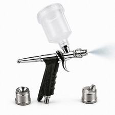 Trigger Airbrush Kit 100ml Cup with 2 Interchangeable Fan  Round Spray Caps