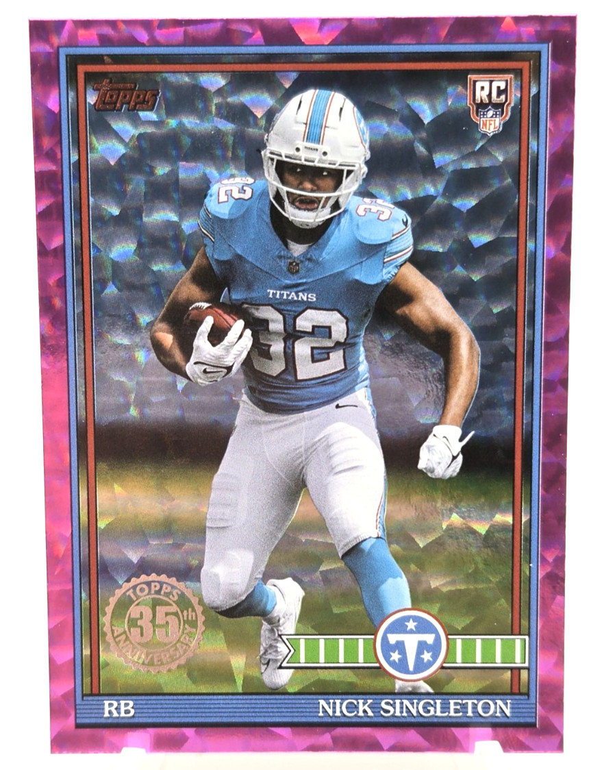 Nick Singleton 2026 Topps Football RC Pink Crackle Foil 35th #91TR-14 PWE