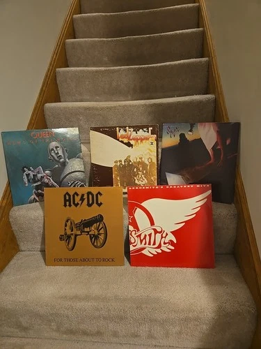 Lot Of 5 Classic Rock Lp Albums LED ZEPPELIN Styx Aerosmith  Queen LOT C