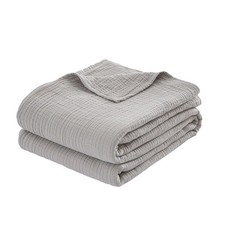 100 Cotton Muslin Throw XL Blanket 50" x 70" A Luxuriously Soft, 4-Layer...