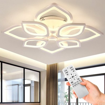 80W LED Deckenleuchte Dimmbar Acryl Wohnzimmer Deckenlampe Mit Fernbedienung