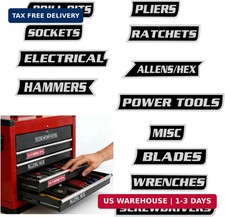 12 Pcs Magnetic Tool Box Labels,Soft Toolbox Labels,Reusable Tags, General Tool