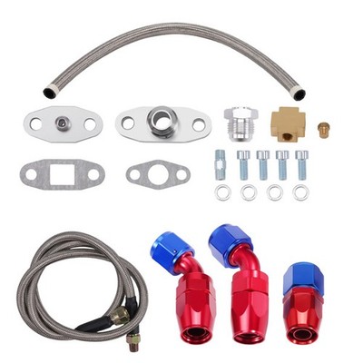 Universal Turbo Oil Line Kits Feed Return Drain Line fit for T3 T4 T04E T3T4 T70