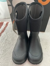 Bogs Big Kids Unisex Rain boot BLACK Waterproof Boots Sz 2 New in Box