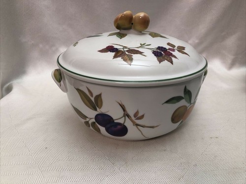 3 piece set Royal Worcester Evesham Vale Casserole Entree Bowls dish lid England - Picture 3 of 11