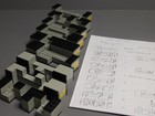 450+ Legos (1 lb 11 oz) makes 18 Piece PUZZLE Burr MADE FROM Gray LEGOs w/ info — photo 6
