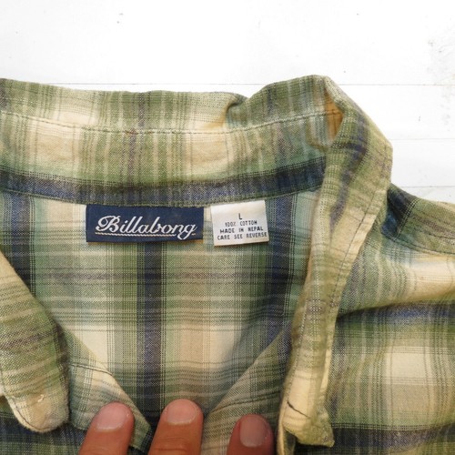 CAMISA DELANTERA DE COLECCIÓN BILLABONG PLAYA SURF TABLA SURF SURF SURF SURF CON BOTONES SURF Para Hombre L Verde - Imagen 3 de 3